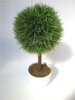 Arbol de hierba 1 bola tronco recto - 44cm