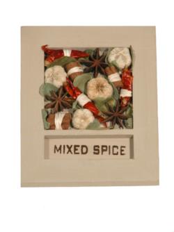 Cuadro con guindilla, canela y especias - Ø18x14cm