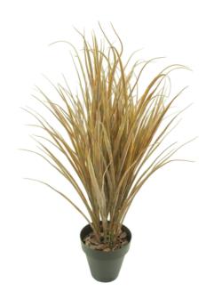 Hierba de rio ocre plastico con maceta - 80cm