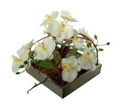 Orquidea Crema Base Zinc- 35x35x32cm